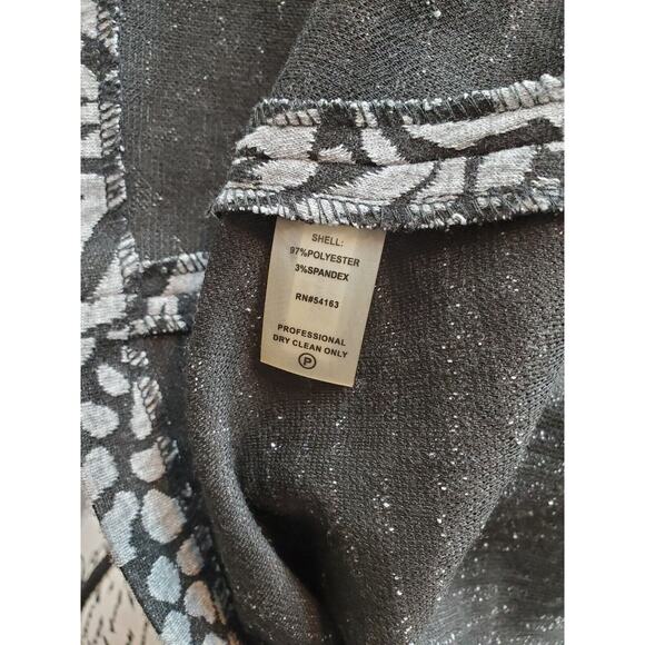 Calvin Klein Sheath Dress Women Size 10 Gray Animal Print Short Sleeve Cowl Neck - Picture 6 of 6